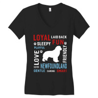 Hot Trend Love Gentle Smart Clever Newfoundland Dog Women's V-neck T-shirt | Artistshot