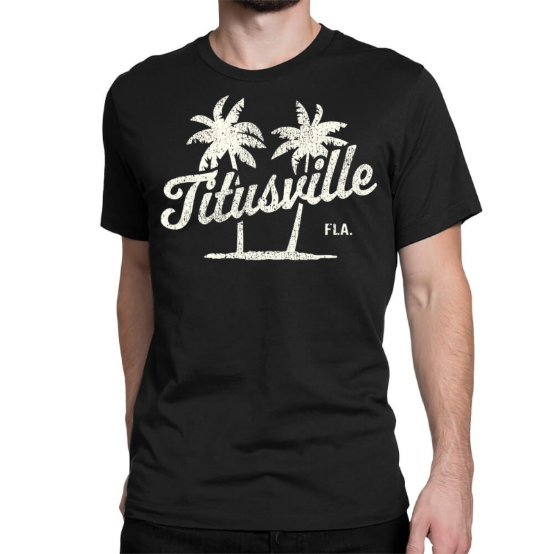 Trending Titusville Florida Vintage 70s Palm Trees Classic T-shirt | Artistshot