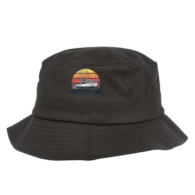 Limited Edition Traverse City Mi Vintage Boating 70s Retro Boat Bucket Hat | Artistshot