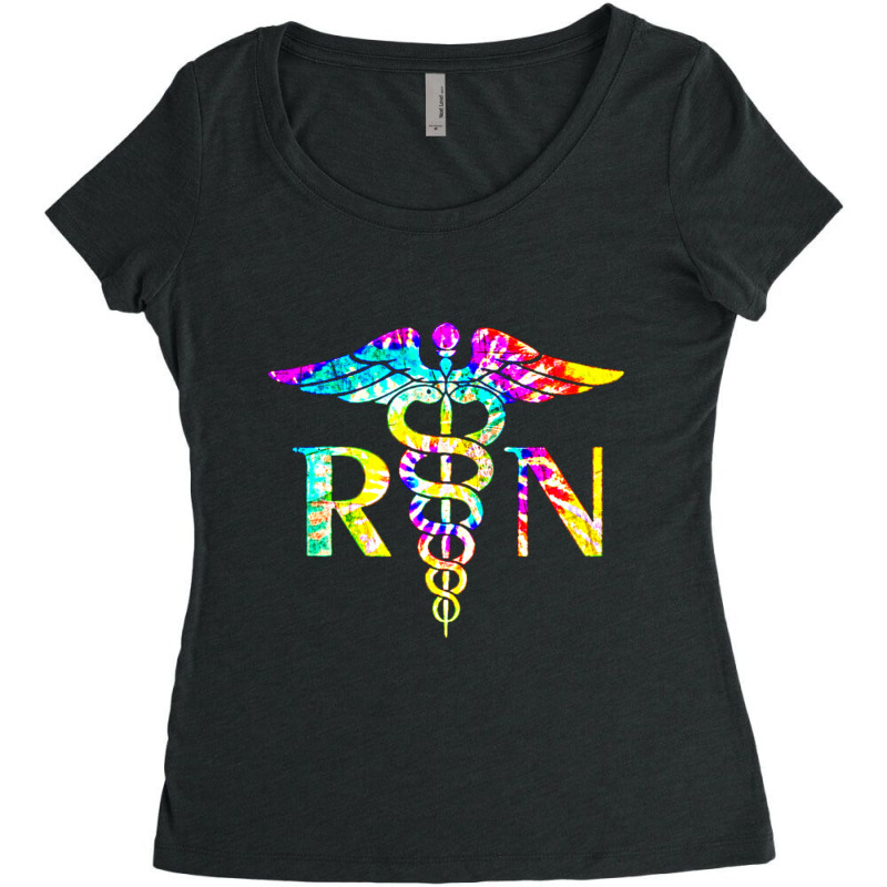 Trending Lovely Rn Registered Nurse Tie Dye Women's Triblend Scoop T-shirt | Artistshot