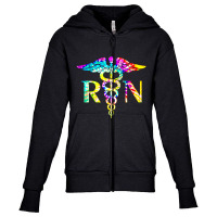 Trending Lovely Rn Registered Nurse Tie Dye Youth Zipper Hoodie | Artistshot