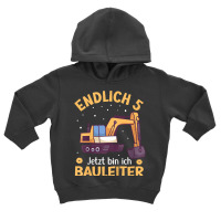 Kids Excavator Five Years  Construction Site  5th Birthday Boy Digger Toddler Hoodie | Artistshot