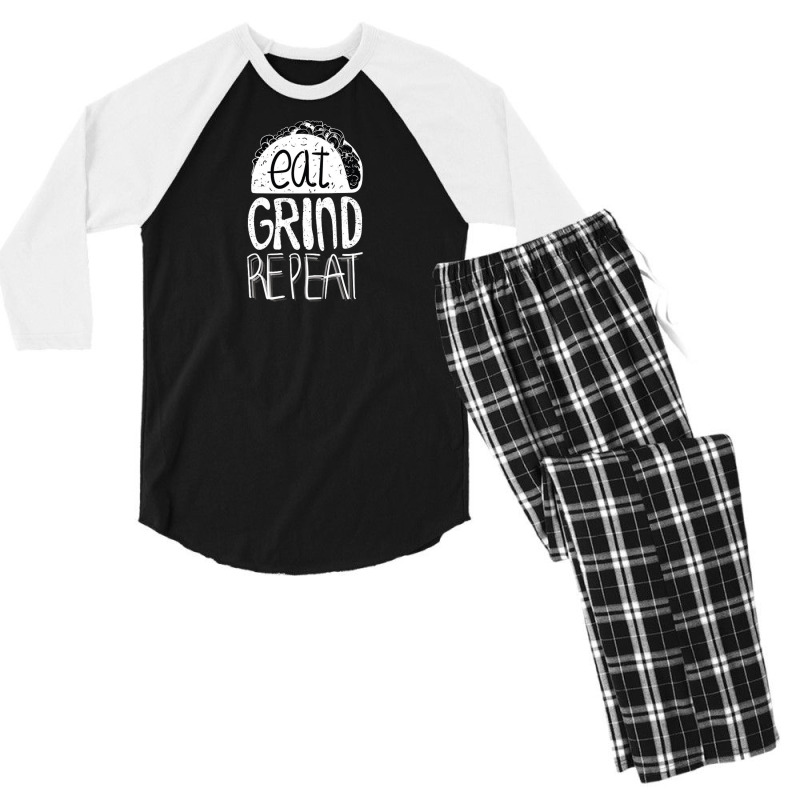 Eat Grind Repeat Men's 3/4 Sleeve Pajama Set | Artistshot