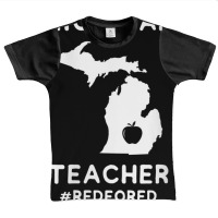 Womens Red For Ed Michigan Teacher Public Education V Neck T Shirt Graphic Youth T-shirt | Artistshot