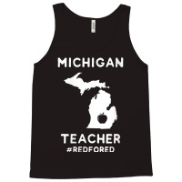 Womens Red For Ed Michigan Teacher Public Education V Neck T Shirt Tank Top | Artistshot