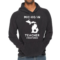 Womens Red For Ed Michigan Teacher Public Education V Neck T Shirt Vintage Hoodie | Artistshot