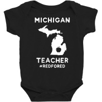 Womens Red For Ed Michigan Teacher Public Education V Neck T Shirt Baby Bodysuit | Artistshot