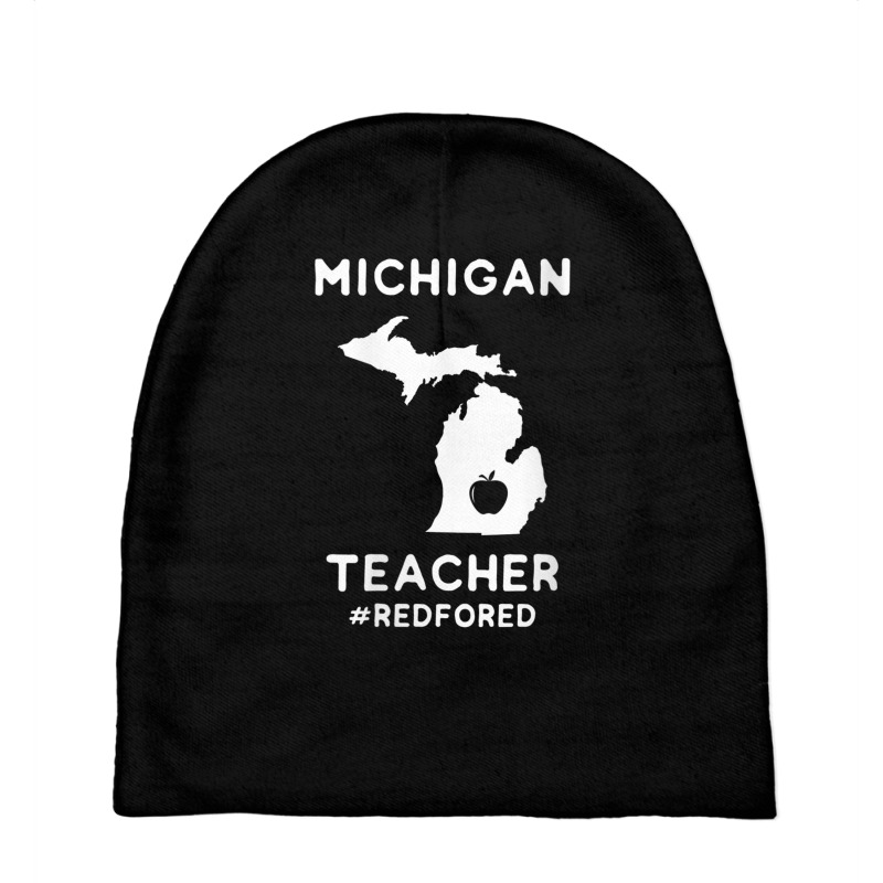 Womens Red For Ed Michigan Teacher Public Education V Neck T Shirt Baby Beanies | Artistshot