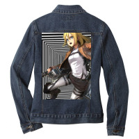 Trending Anime Fighting Simulator Codes Ladies Denim Jacket | Artistshot