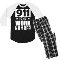 Dispatcher 911 Is My Work Number W Men's 3/4 Sleeve Pajama Set | Artistshot