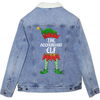 Accountant Elf Family Matching Group Christmas Party Stars Unisex Sherpa-lined Denim Jacket | Artistshot