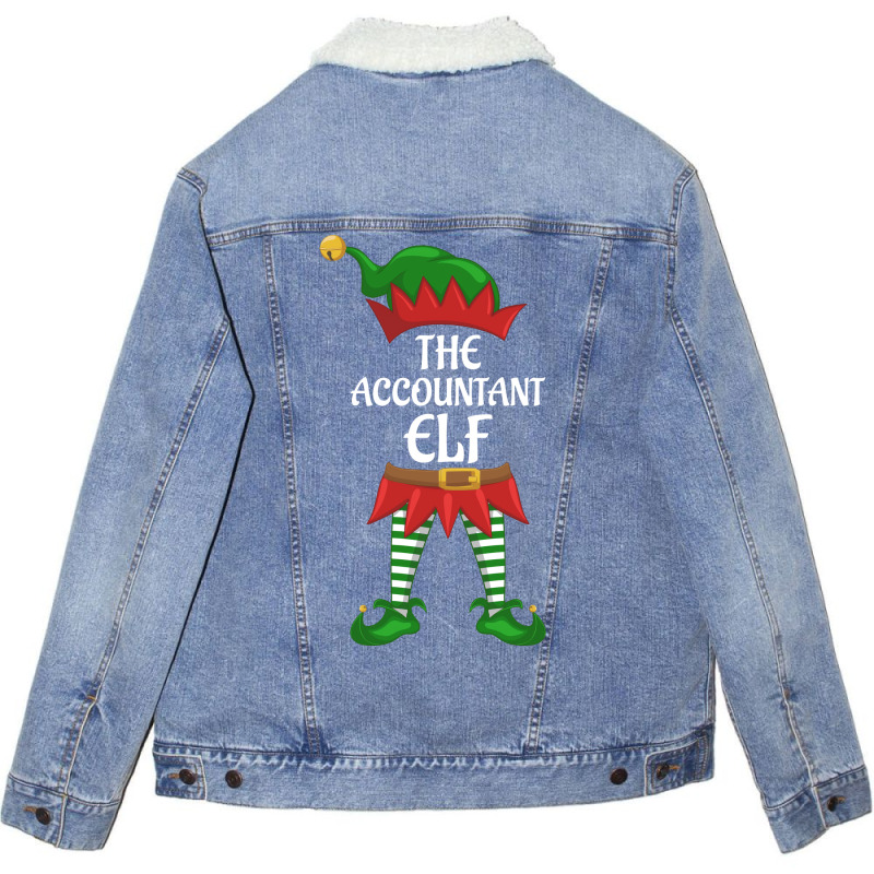 Accountant Elf Family Matching Group Christmas Party Stars Unisex Sherpa-lined Denim Jacket | Artistshot