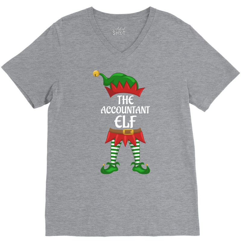 Accountant Elf Family Matching Group Christmas Party Stars V-neck Tee | Artistshot