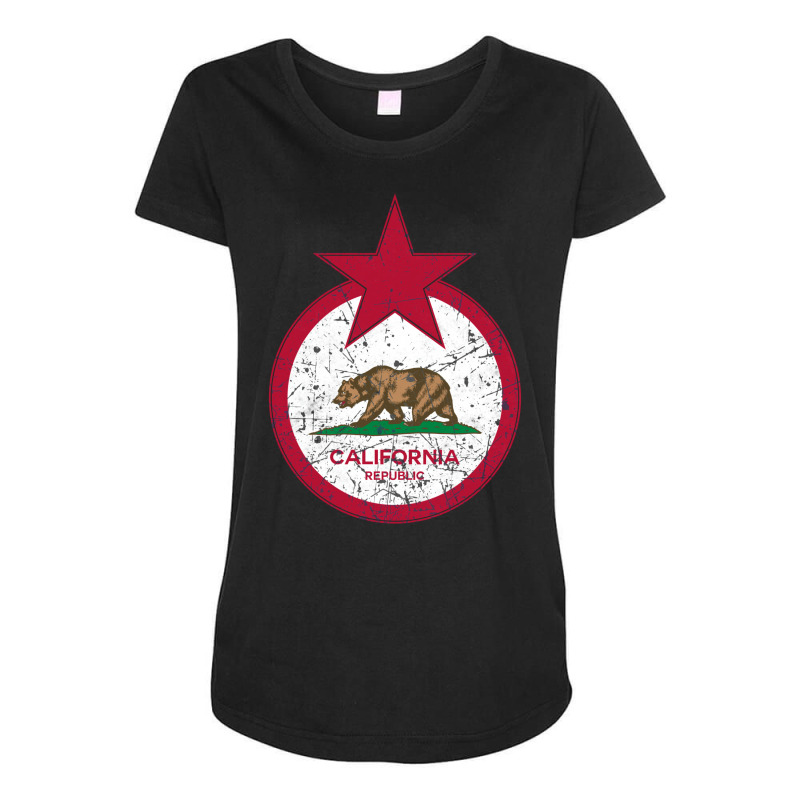 California Republic Us Flag Maternity Scoop Neck T-shirt by qraakninp | Artistshot