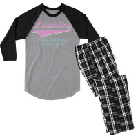 Accounting Is The Language Of Business Girl Men's 3/4 Sleeve Pajama Set | Artistshot