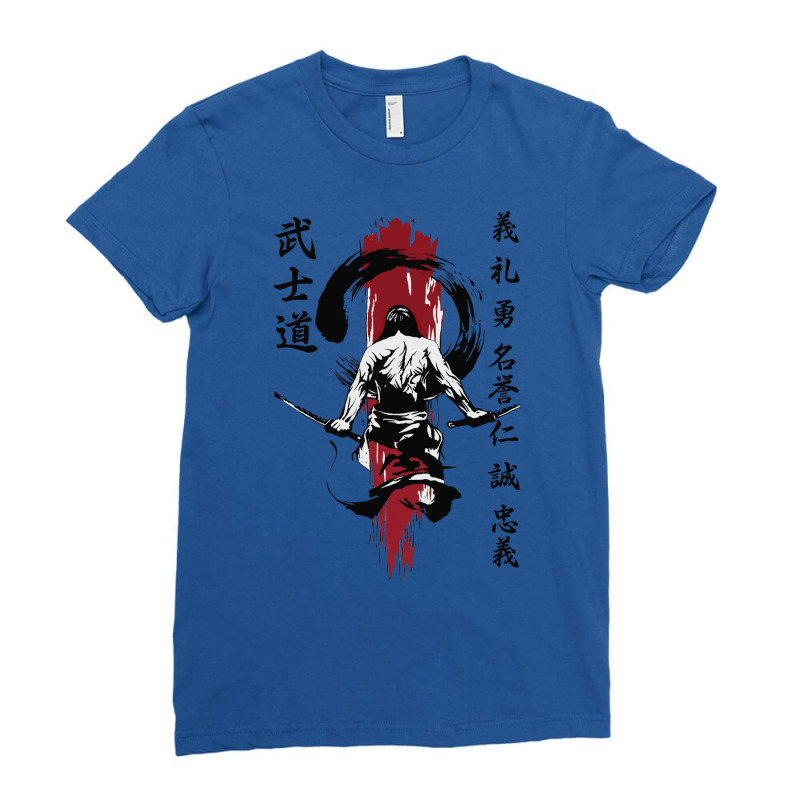 Japanese Samurai Warrior Blades Traditional Urban Style Ladies Fitted T-Shirt by ilijevmirezw | Artistshot