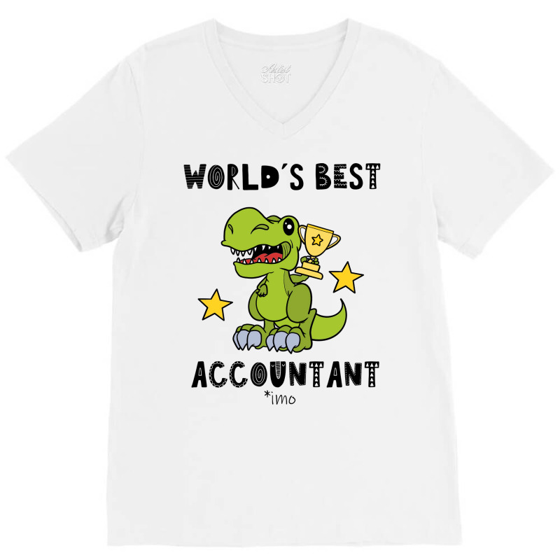 Funny Accountant Best Greawtest Dinosaur T Rex Tyrannosaurus Cute 70s V-neck Tee | Artistshot