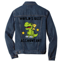 Funny Accountant Best Greawtest Dinosaur T Rex Tyrannosaurus Cute 70s Men Denim Jacket | Artistshot