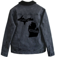 Stand Up Michigan Unisex Sherpa-lined Denim Jacket | Artistshot