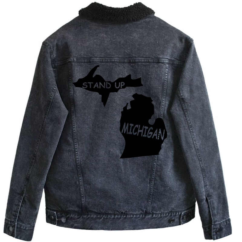 Stand Up Michigan Unisex Sherpa-lined Denim Jacket | Artistshot