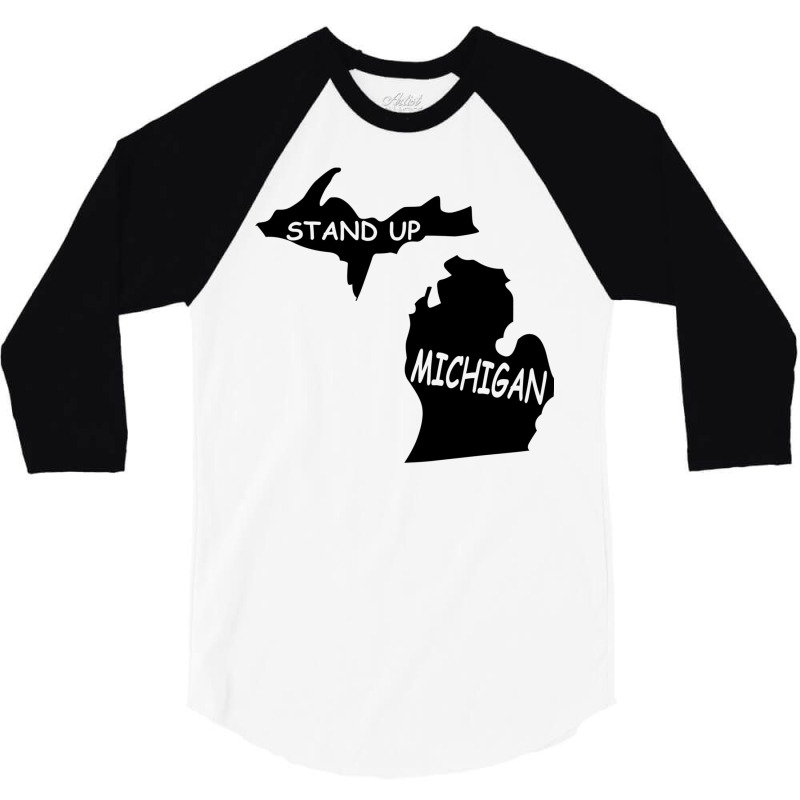 Stand Up Michigan 3/4 Sleeve Shirt | Artistshot