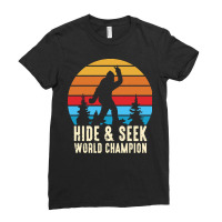 Bigfoot T  Shirt Retro Bigfoot Hide & Seek World Champion 6 Ladies Fitted T-shirt | Artistshot