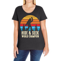 Bigfoot T  Shirt Retro Bigfoot Hide & Seek World Champion 6 Ladies Curvy T-shirt | Artistshot