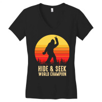 Bigfoot T  Shirt Retro Bigfoot Hide & Seek World Champion 9 Women's V-neck T-shirt | Artistshot