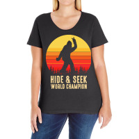 Bigfoot T  Shirt Retro Bigfoot Hide & Seek World Champion 9 Ladies Curvy T-shirt | Artistshot