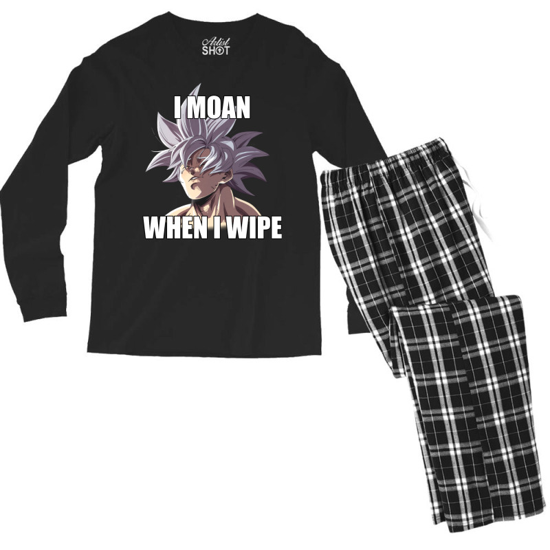 Ultra Instinct I Moan When I Wipe Meme Merch Men's Long Sleeve Pajama Set | Artistshot