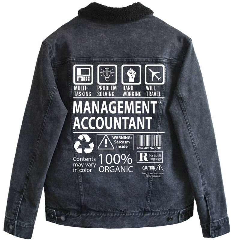 Management Accountant T  Multitasking Certified Job Gift Item Tee Unisex Sherpa-lined Denim Jacket | Artistshot