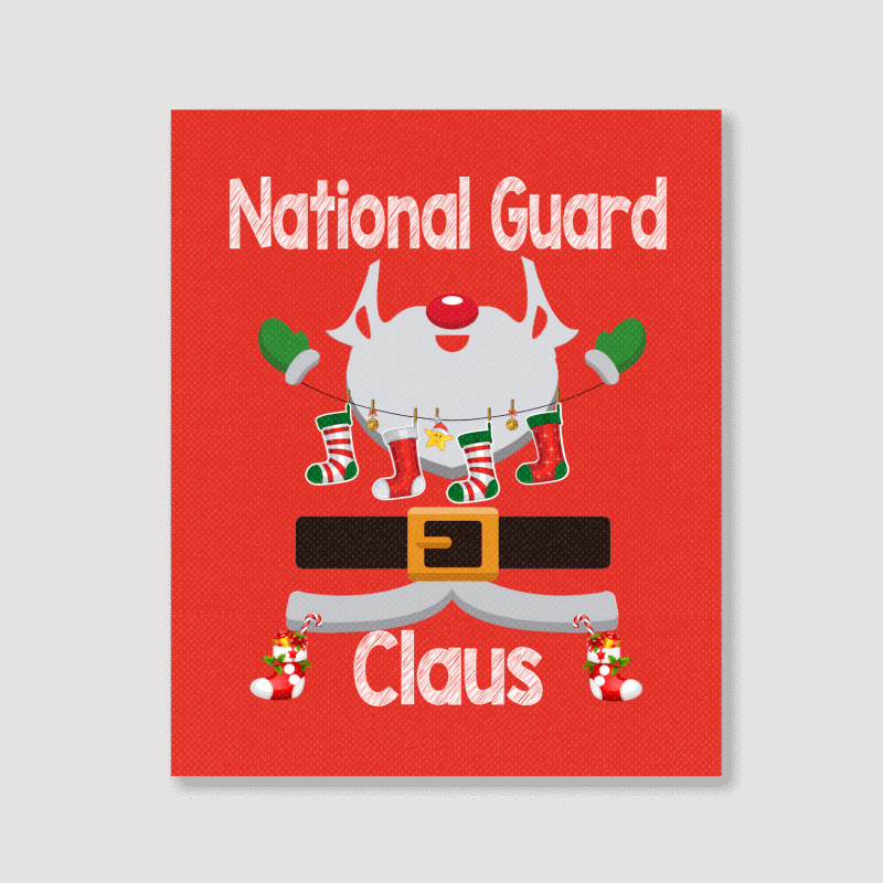 National Guard Claus Santa Christmas Costume Pajama 80s Portrait Canvas Print | Artistshot