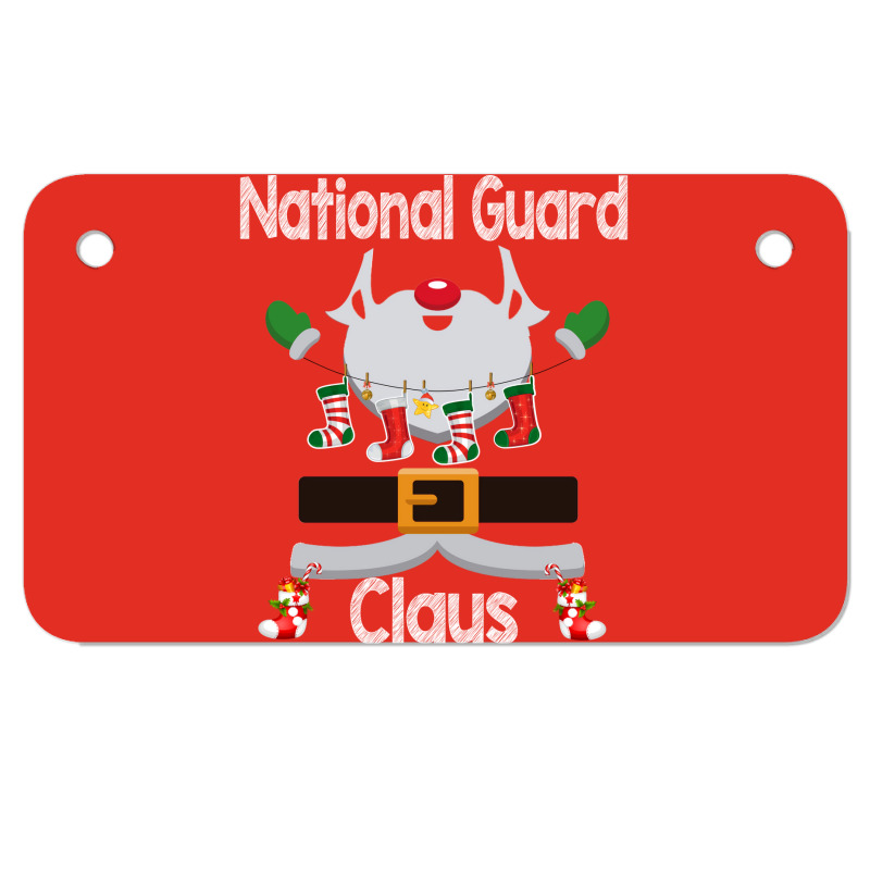 National Guard Claus Santa Christmas Costume Pajama 80s Motorcycle License Plate | Artistshot