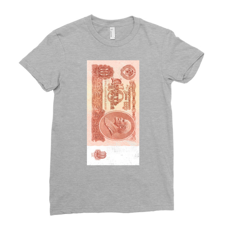 Cccp Rouble Lenin Soviet Money Ussr Ladies Fitted T-Shirt by qraakninp | Artistshot