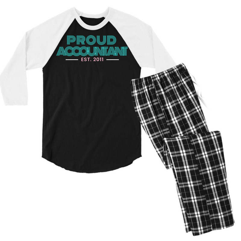 Proud Accountant Est 2011 Hippie Men's 3/4 Sleeve Pajama Set | Artistshot