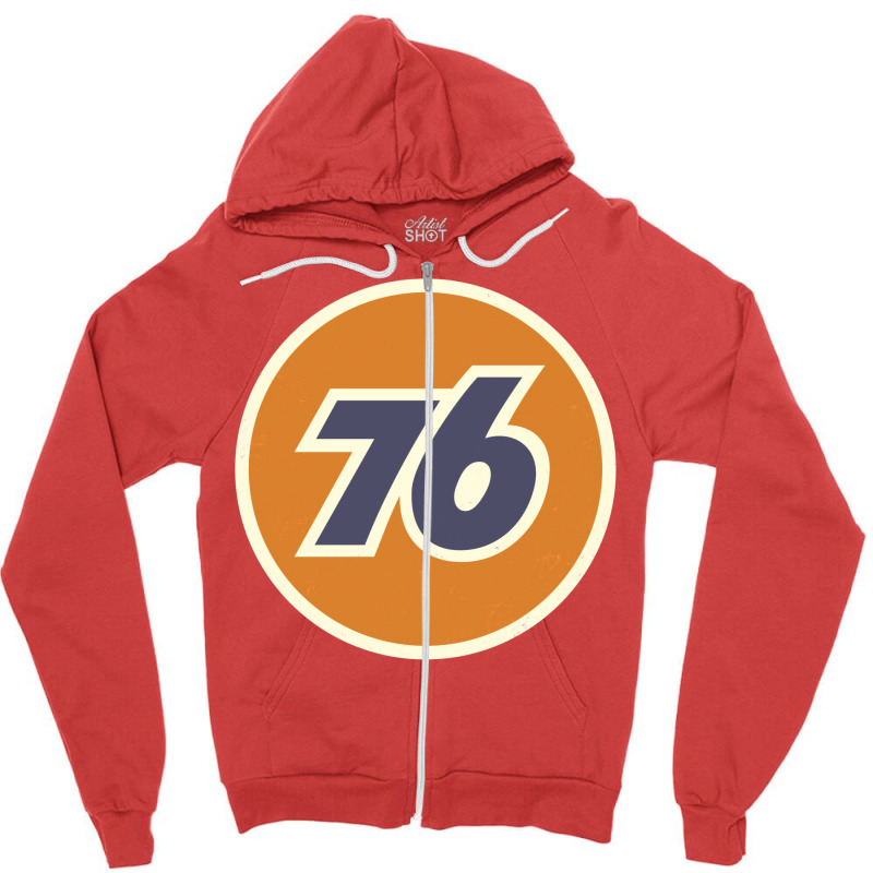 Union 76 Vintage Oil Station Racing Zipper Hoodie | Artistshot