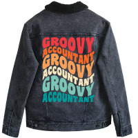 Groovy Accountant Vintage Retro 60s 70s 80s Vibes Hipster Unisex Sherpa-lined Denim Jacket | Artistshot