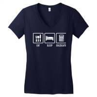 Eat Sleep Calculate Music Women's V-neck T-shirt | Artistshot