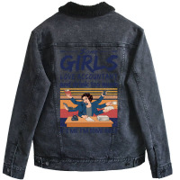 Some Girls Love Accountant And Drink Too Much Vintage Quote Unisex Sherpa-lined Denim Jacket | Artistshot