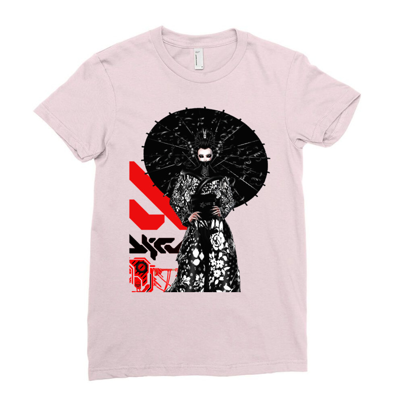 Cyberpunk Geisha Futurist Urban Style Ladies Fitted T-Shirt by vrundaclicheq | Artistshot