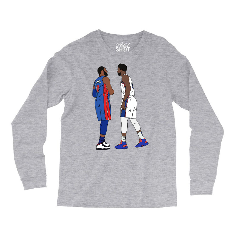 Joel Embiid Stares Down Andre Drummond Long Sleeve Shirts | Artistshot