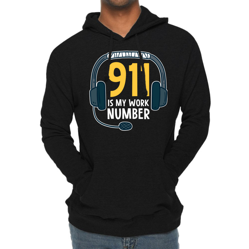 911 Is My Work Number Love Lightweight Hoodie | Artistshot