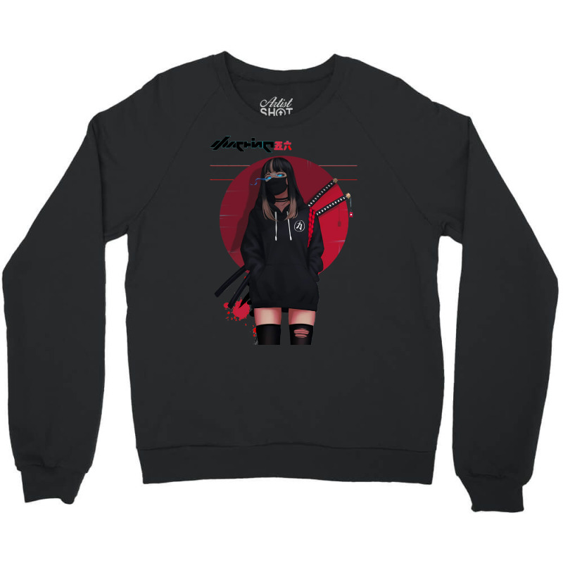 Urban Japanese Cyberpunk Girl Vaporwave Style Crewneck Sweatshirt | Artistshot