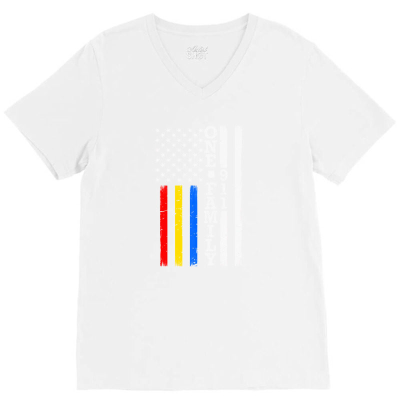 Fire Police Dispatcher 911 Emergency Services Blue V-neck Tee | Artistshot