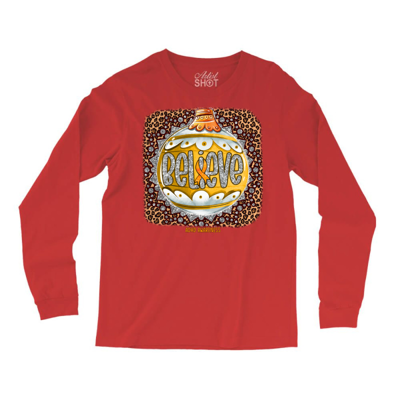 Adhd Awareness Awareness Believe Ornament Leopard Christmas Long Sleeve Shirts by valkdiartel | Artistshot