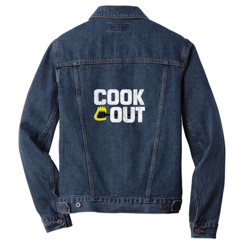 Cookout  Vintage Chalk Texture  White & Black Men Denim Jacket by KevinKennemore | Artistshot