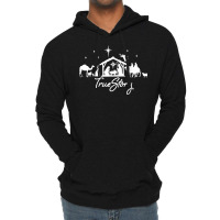 True Story Nativity Christmas Baby Jesus Manger Catholic T Shirt Lightweight Hoodie | Artistshot