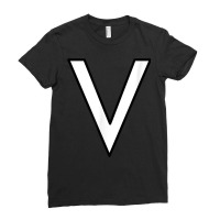 V  Alphabet Letter Capital Uppercase Word Number Mark T Shirt Ladies Fitted T-shirt | Artistshot