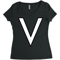 V  Alphabet Letter Capital Uppercase Word Number Mark T Shirt Women's Triblend Scoop T-shirt | Artistshot