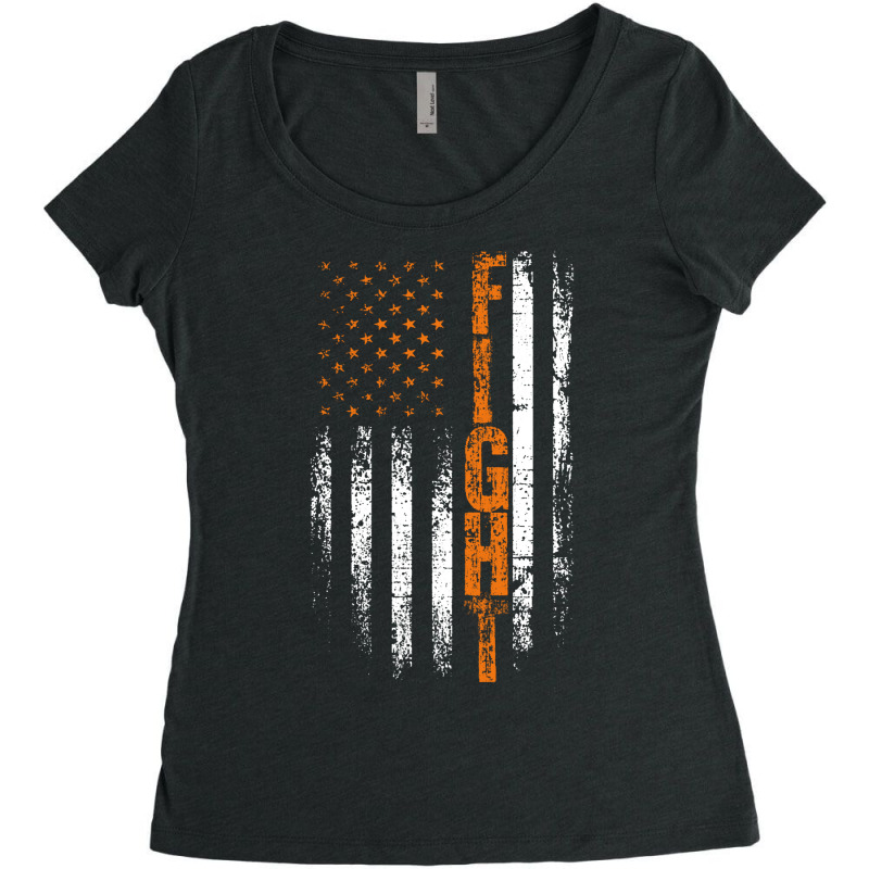 Adhd Awareness Ribbon American Flag In This Family We Fight Together 7 Women's Triblend Scoop T-shirt by boitonerdnif | Artistshot